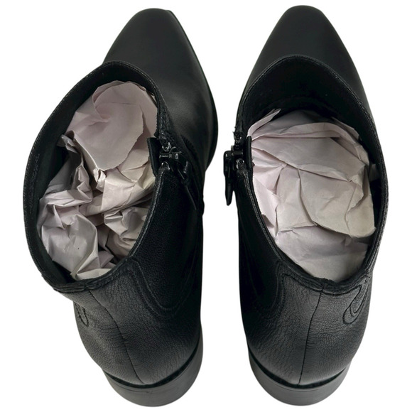 COLE HAAN Naia Black Leather Ankle Boots Womens Size 7B Side Zip New $200 A - Picture 10 of 13